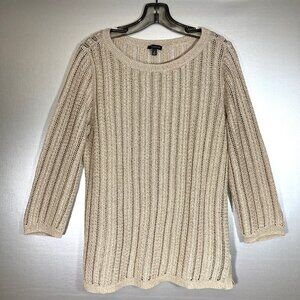 Talbots Gold 3/4 Sleeve Light Sweater Top